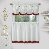 Kate Aurora Country Living Farmhouse 3 Pc Solid Cafe Kitchen Curtain Tier & Tucked Valance Set - 2 of 3