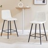 SKRAN Ergonomic Brown Fabric Seats Set - Two Pieces Thoughtful Design of Rounded Backrest With Metal Legs, Cross Brace for Bars, Living Rooms - 3 of 4