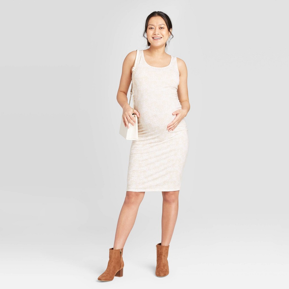 Snake Print Sleeveless T-Shirt Maternity Dress - Isabel Maternity by Ingrid & Isabel Beige XL was $22.99 now $10.0 (57.0% off)
