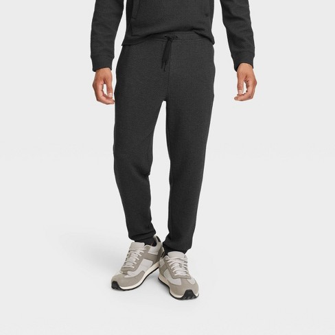 Men's Textured Fleece Joggers - All In Motion™ Black S