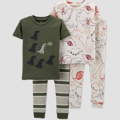 Baby Boys' 4pc Dinosaurs Short Sleeve Snug Fit Pajama Set - Just One You® made by carter's