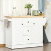 HOMCOM Farmhouse Mobile Kitchen Island Utility Cart on Wheels with Barn Door Style Cabinets, Drawers - 3 of 4