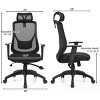 Mesh Office Desk Chair Recliner Adjustable Mid Back Chair with Lumbar Support - 2 of 4