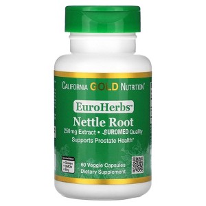 California Gold Nutrition EuroHerbs, Nettle Root Extract, Euromed Quality, 250 mg, 60 Veggie Capsules - 1 of 3