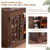 SinCiDo 36" Electric Fireplace TV Stand for 80 Inch TV, Farmhouse Media Console w/6 Shelves, 32" Tall Entertainment Center w/Storage - 4 of 4