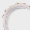 Satin Pearl and Stone Embellishment Padded Headband - A New Day™ White - 3 of 3