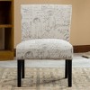 Roundhill Furniture Botticelli English Letter Print Fabric Armless Accent Chair, Beige - 2 of 4