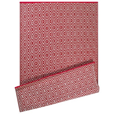 Rust Diamond 4' x 6' Synthetic Non-slip Rectangular Rug