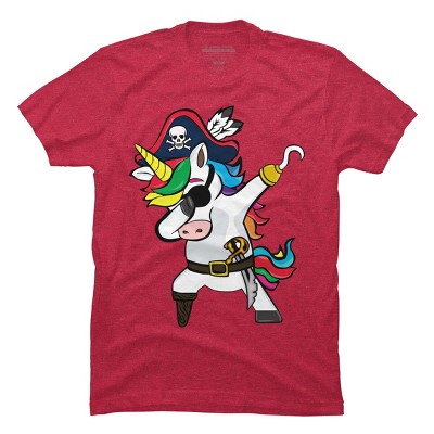 Men's Design By Humans Dabbing Dance Pirate Unicorn Gifts Funny Halloween Costume Gift By lukesstore T-Shirt