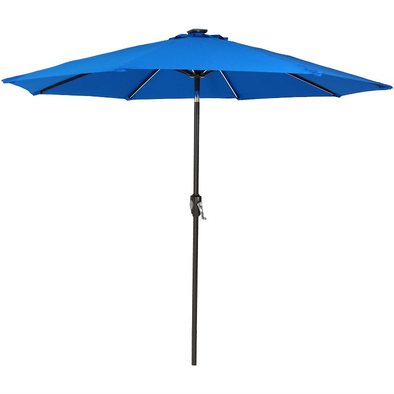 Sunnydaze Outdoor Aluminum Sunbrella Patio Umbrella with Solar LED Light Bars and Tilt - 9', 4 of 13