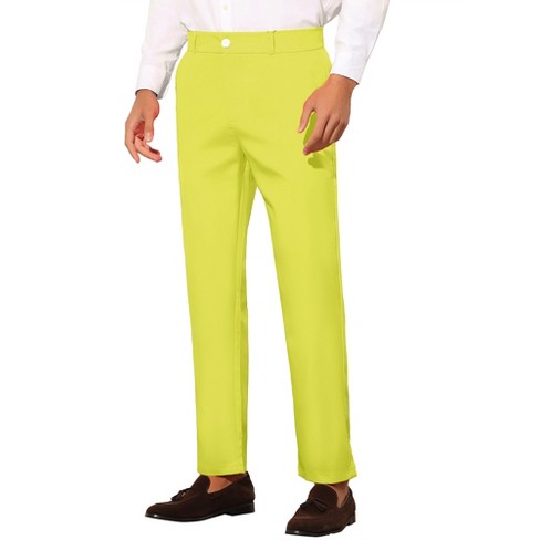 Lars Amadeus Men's Slim Fit Dress Trousers Flat Front Solid Color ...