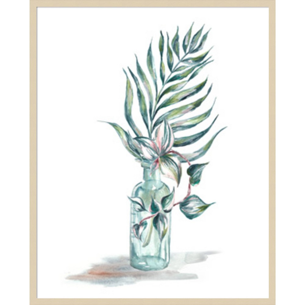 Photos - Other Decoration Amanti Art 21"x25" Island Tropics Frond in Bottle I by Tre Sorelle Studios Wood Framed Wall Art Print