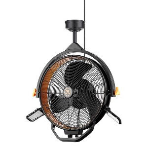 Mule Garage Fan XL, 18" Ceiling Mount Fan with 3 Speed High Velocity Airflow for Shop, Covered Patio, or Home Gym, Matte Black - 1 of 4