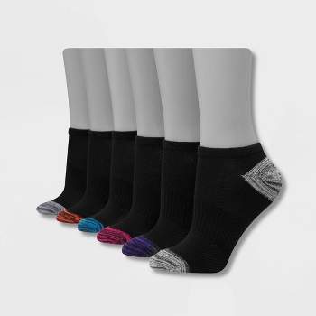 Hanes Premium Women's 6pk Cool Comfort Lightweight Crew Socks - Black 5-9