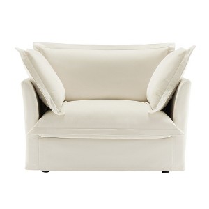 NicBex Couches for Living Room Single Deep Seat Sofa Couch Fabric Slip-covered Armchair with 1 Big Back Cushion and 2 Big Toss Pillows - 1 of 4