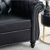 CAVINAS Chesterfield Sofa with Rolled Arm, Modern PU Leather 3 Seater Sofa Couch, Upholstered Vintage Couch for Living Room - 3 of 4