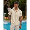 COOFANDY Mens Short Sleeve Cuban Guayabera Shirt Casual Summer Beach Button Down Shirts - 3 of 4