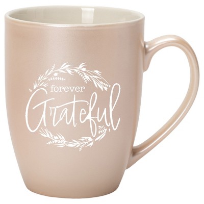 Elanze Designs Forever Grateful Wreath Precious Pearl 10 ounce New Bone China Coffee Cup Mug