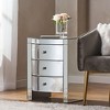 Mirrored Nightstand, Modern Side Table With 3 Drawers, Transparent Desktop, Bedside Table Chest Of Drawers - 3 of 4