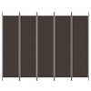 vidaXL 5-Panel Room Divider- 98.4"x78.7"- Durable, Extendable & Foldable Design- Brown Polyester Fabric Screen for Privacy & Sunlight Protection - 3 of 4