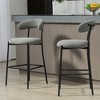 COWLOWN Set of 1 Counter Height Bar Stool, Teddy Fabric Seat, Black Metal Base with Footrest - 4 of 4