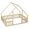 Whisen Twin House Floor Bed with Fence & Guardrails - 4 of 4