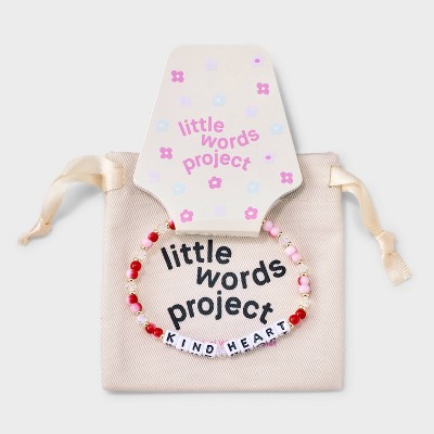 Little Words Project Kind Heart Beaded Bracelet - Cherry Red