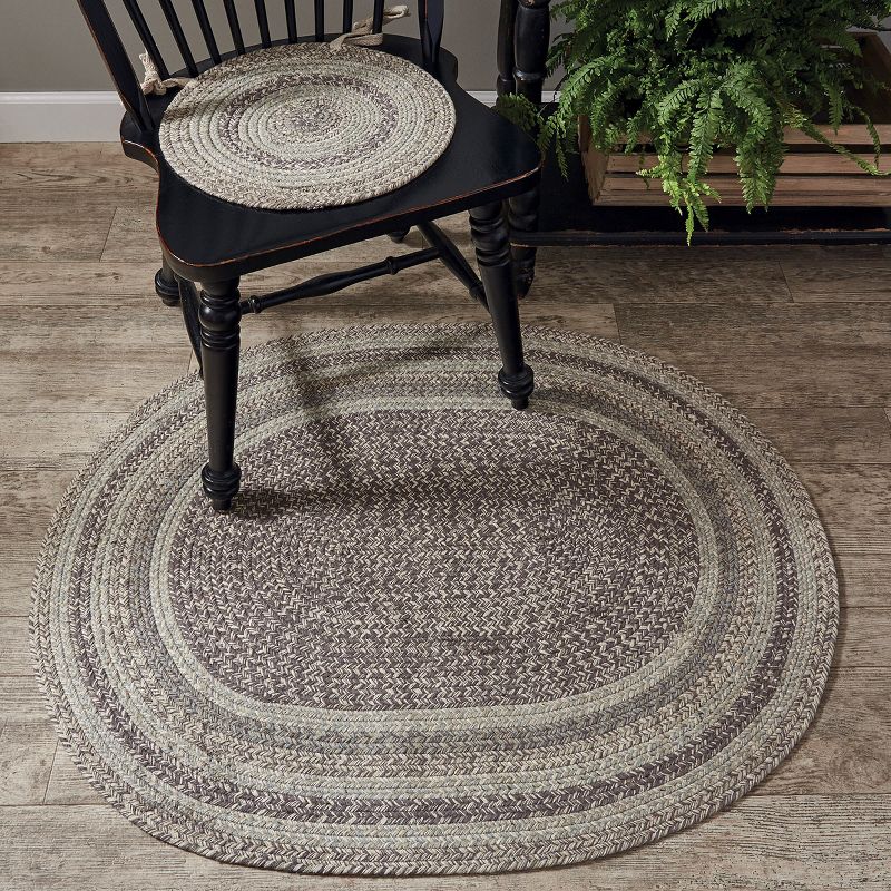 Park Designs Hartwick Gray Braided Oval Rug 32'' x 42'', 2 of 4