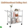 Commercial Grade Utility Cart - 2/3 TiresWire Rolling Cart with Handle Bar Alloy Steel Food Storage Trolley Low Handle - 4 of 4