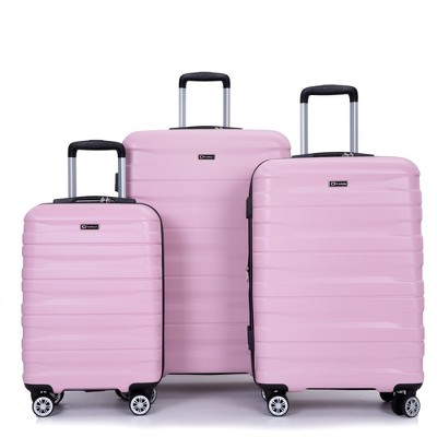 3 Piece Luggage Sets PC Lightweight & Durable Expandable Suitcase with Two Hooks, Double Spinner Wheels, TSA Lock