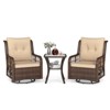 Costway 3 PCS Patio Furniture Set with 2-Tier Side Table and Cushions for Porch Brown/Black - 2 of 4