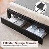 Bed Frame Queen Size with Storage 2 Drawers Upholstered Platform Bed Frame with Leather Headboard Wooden Slats Support No Box Spring Needed Noise Fre - 4 of 4