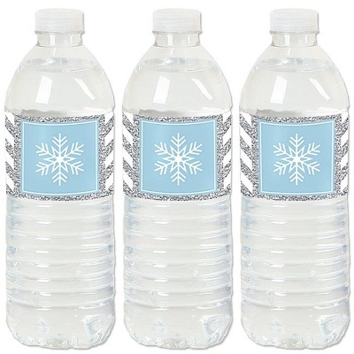 Big Dot of Happiness Winter Wonderland - Snowflake Holiday Party and Winter Wedding Water Bottle Sticker Labels - Set of 20