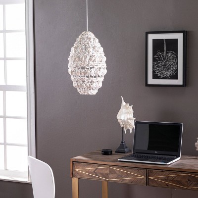 Sleydin Aiden Lane Woven Pendant Shade Lampshades Whitewash - Southern Enterprises