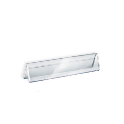Azar Displays Two Sided Tent Style Clear Acrylic Sign Holder and Nameplate, Size: 11" W x 2" H on each side, 10-Pack