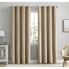 HLC.ME Versailles Lattice Flocked 100% Complete Blackout Thermal Insulated Window Curtain Grommet Panels, Set of 2 - 2 of 4