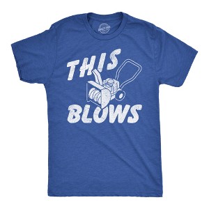 Mens Funny T Shirts This Blows Sarcastic Snowblower Graphic Novelty Tee For Men - Crazy Dog Men's T Shirt - 1 of 4