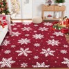 Washable Christmas Snowflake Print Living Room Rugs, Xmas Decorative Carpet for Bedroom Kids Room, Non Slip Low Pile Floor Cover - 3 of 4