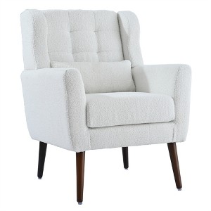 XINGHANZHENXUAN Modern Accent Chair with Waist Pillow, Armchair Upholstered Reading Chair for Living Room, Bedroom & Office - 1 of 4