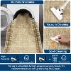 Washable Runner Rug Plaid Border, Non-Slip Low Pile Neutral Carpet, Stain Resistant Soft Rug for Hallway Entryway Kitchen - 4 of 4