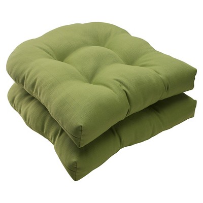 16x18.5x3 Forsyth Outdoor 2-Piece Square Seat Cushion Set Kiwi Green -  Pillow Perfect