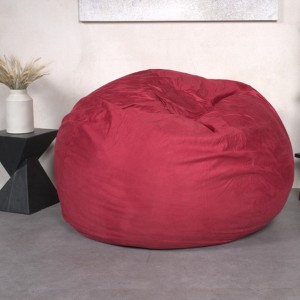 ORRD 5FT High-Density Shredded Foam Bean Bag Chair for Kids & Adults, Removable Microsuede Cover, Midnight Brown - 1 of 4