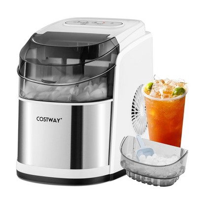 Costway Countertop Ice Maker 26.5lbs/Day Self-Cleaning Machine w/ Flip lid White\Black\Red