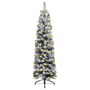 Artificial Christmas Tree Green with white flocking PVC, steel - 1 of 4