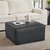 OUTSUPPLY PU Leather Storage Ottoman, Modern Square Footrest, Versatile Coffee Table, Extra Seating for Living Room - 3 of 4