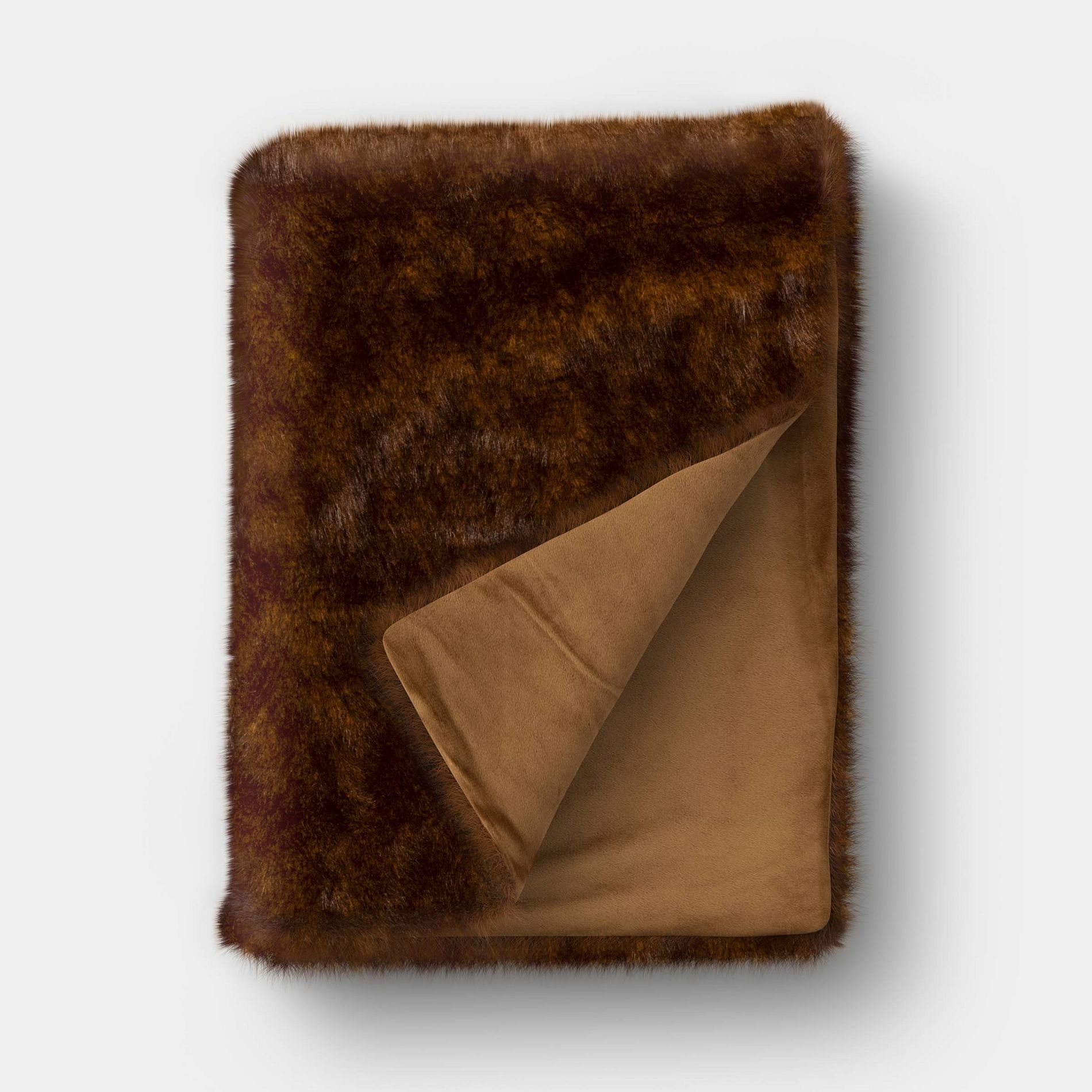 Faux Fur Throw Coffee Brown- Threshold™