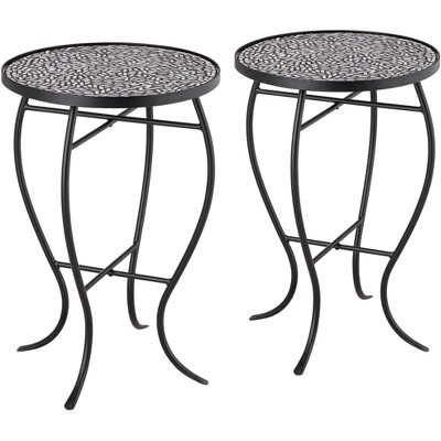 Teal Island Designs Zaltana Mosaic Outdoor Accent Tables Set of 2