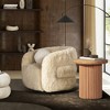 31.5" Faux Fur Swivel Barrel Accent Arm Chair with Ergonomic Design for Living Room - 2 of 4