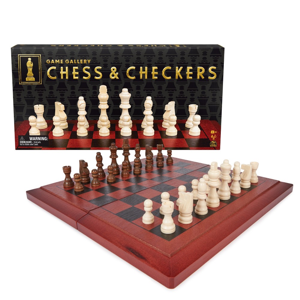Game Gallery Wood Chess & Checkers Set
