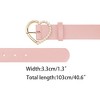 INSPIRE CHIC Women's Solid Color Heart-Shaped Buckle with Beads Belts - 3 of 4